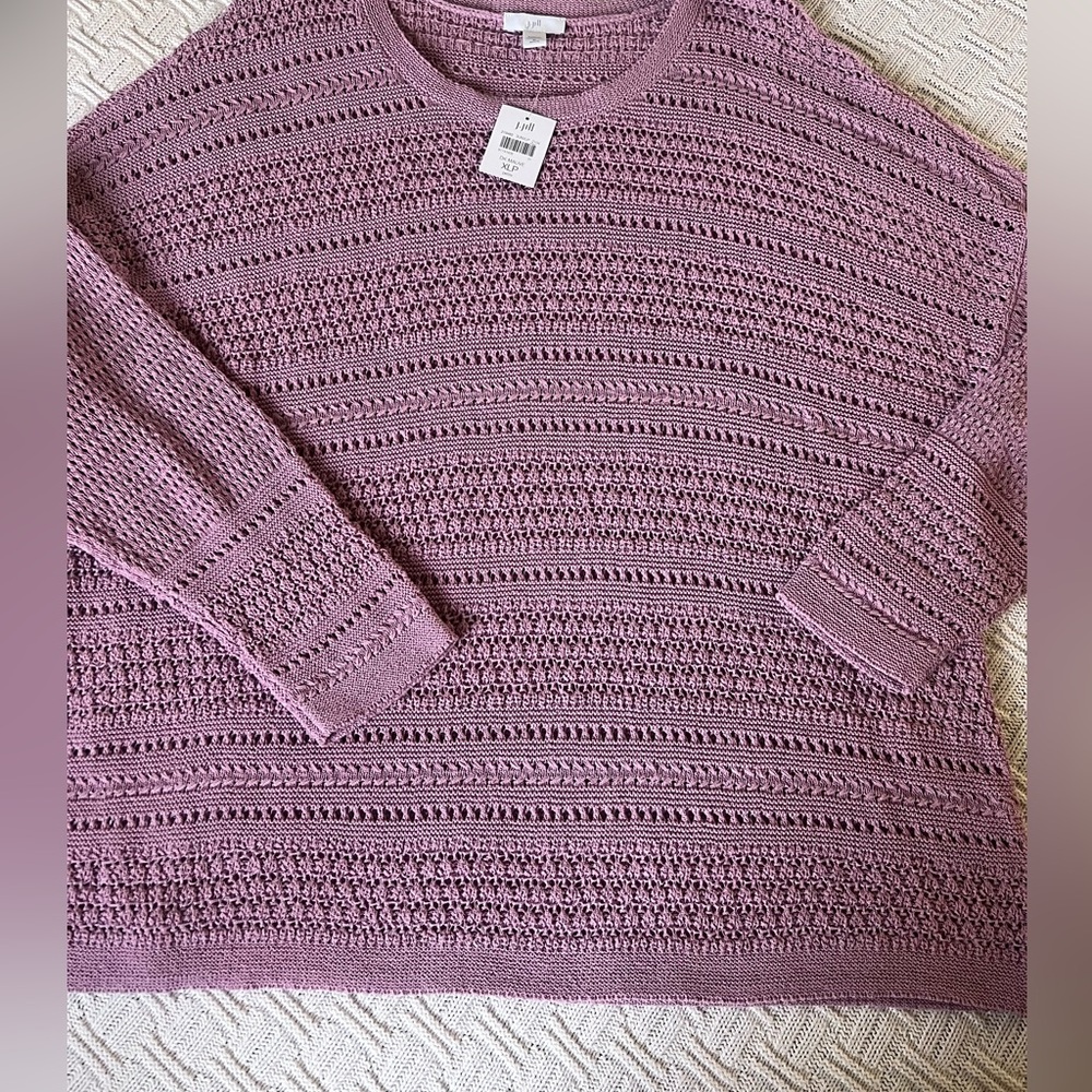 NWT J Jill open weave sweater 3/4 sleeve XLP